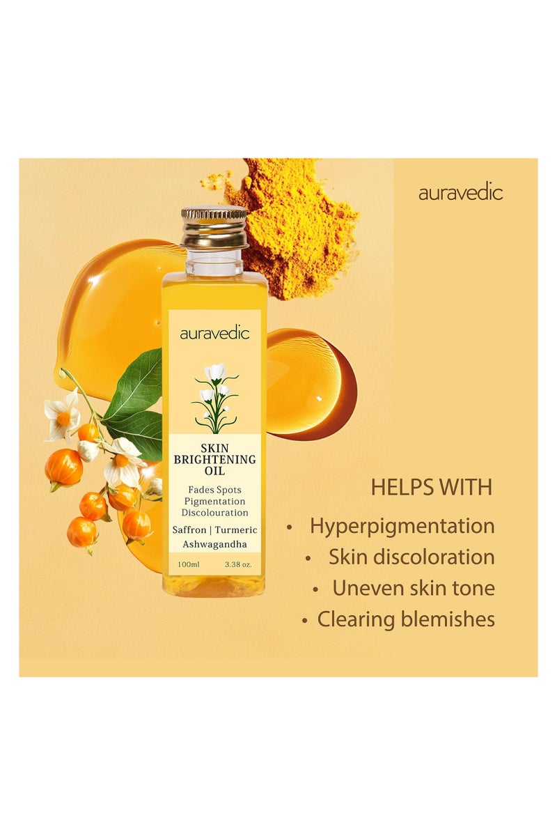 Auravedic Brightening Oil with Ashwagandha, Turmeric & Saffron (100ml) - Image 4