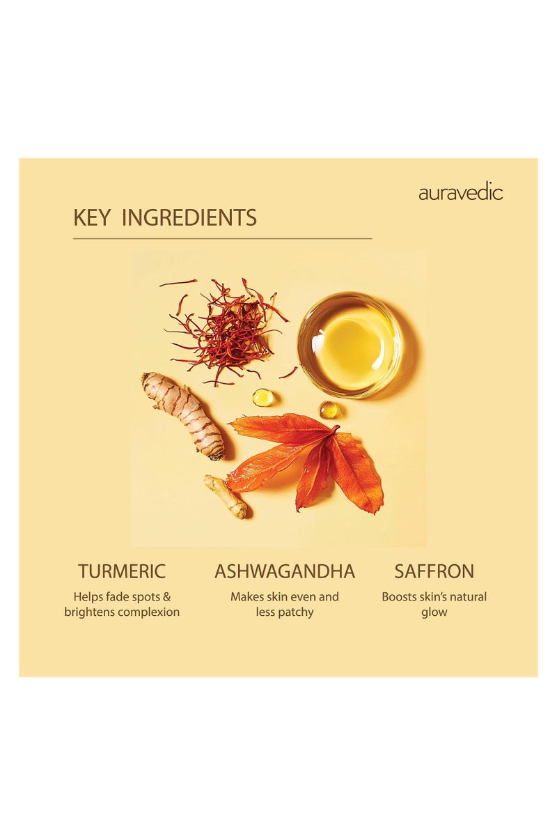 Auravedic Brightening Oil with Ashwagandha, Turmeric & Saffron (100ml) - Image 2