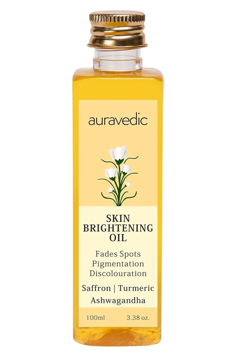 Auravedic Brightening Oil with Ashwagandha, Turmeric & Saffron (100ml) - Image 1