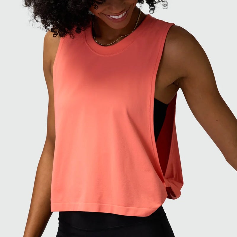 Generic 2024 Sleeveless Sports Tank Yoga Running Fitness Top CORAL 