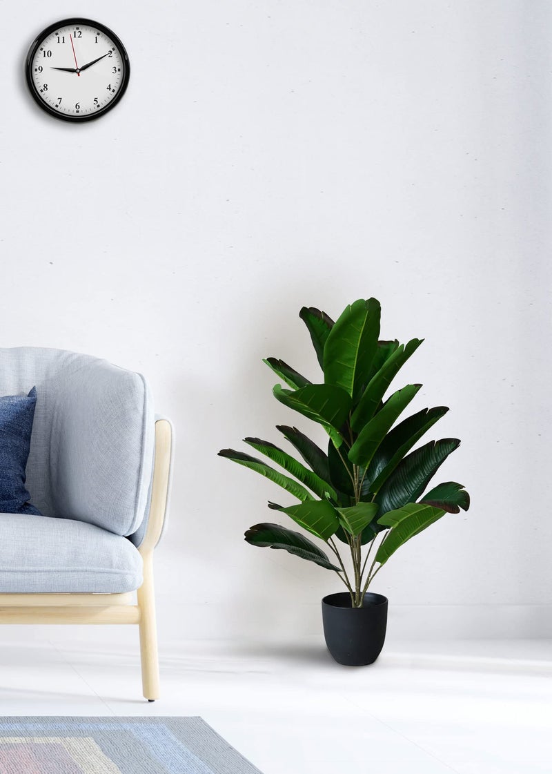 Blooming Floret Artificial Bird of Paradise Plant – 78.7 cm Tall with 21 Green Leaves and Brown Edges – Includes Basic Black Pot – Large Decorative Plant for Home or Interior Décor - Image 4