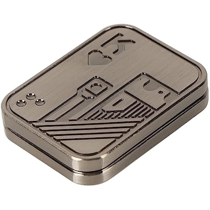 Bonbela Poker Push Slider Toy Mini Metal Fidget Toy Stress Relief Gadget for Anxiety Autism ADHD with Stickers Shockproof Bag 44x33x8mm - Image 4
