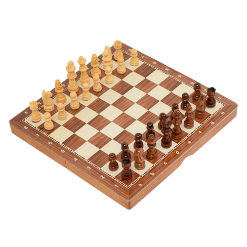 Blue Tick Bluetick 10 x 10 Inches Wooden Magnetic Chess Board Foldable Set with Magnetic Pieces & Extra Queens – Travel Chess Game for Kids & Adults - Image 1