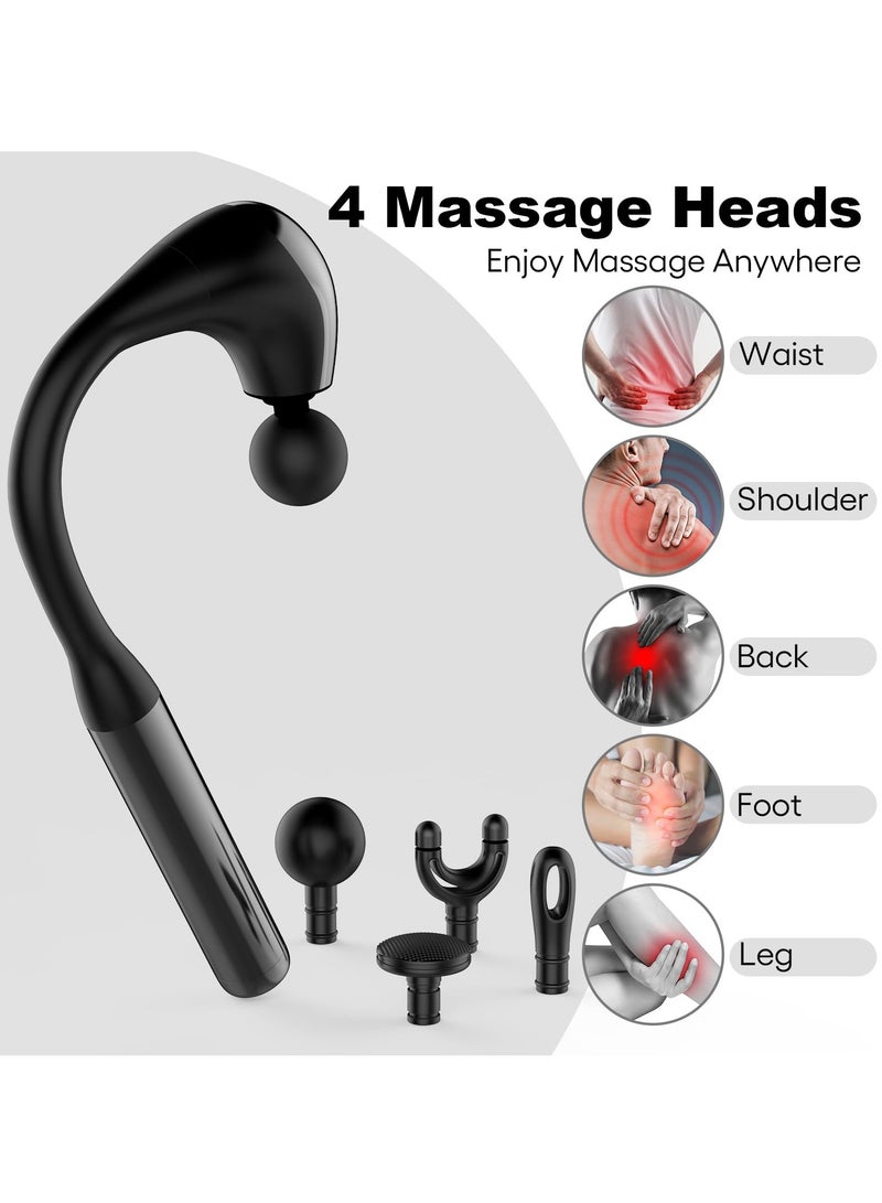 SYOSI Deep Tissue Muscle Massage Gun, Percussion Back Massager for Athletes, Portable Handheld with Extended Handle for Pain Relief, Ideal for Neck, Back, Shoulder, and Legs - Image 5