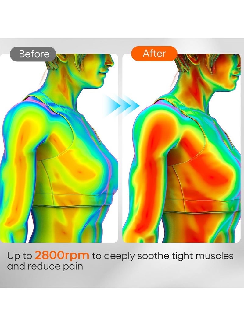 SYOSI Deep Tissue Muscle Massage Gun, Percussion Back Massager for Athletes, Portable Handheld with Extended Handle for Pain Relief, Ideal for Neck, Back, Shoulder, and Legs - Image 4