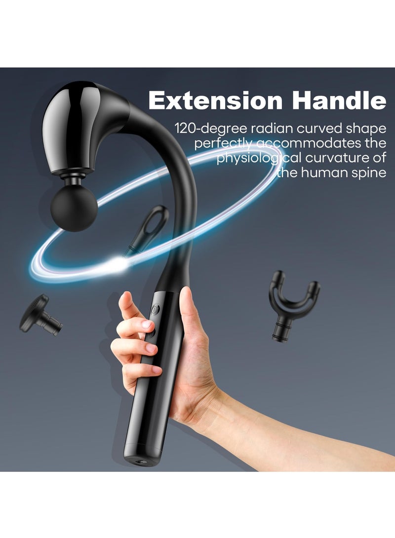 SYOSI Deep Tissue Muscle Massage Gun, Percussion Back Massager for Athletes, Portable Handheld with Extended Handle for Pain Relief, Ideal for Neck, Back, Shoulder, and Legs - Image 3