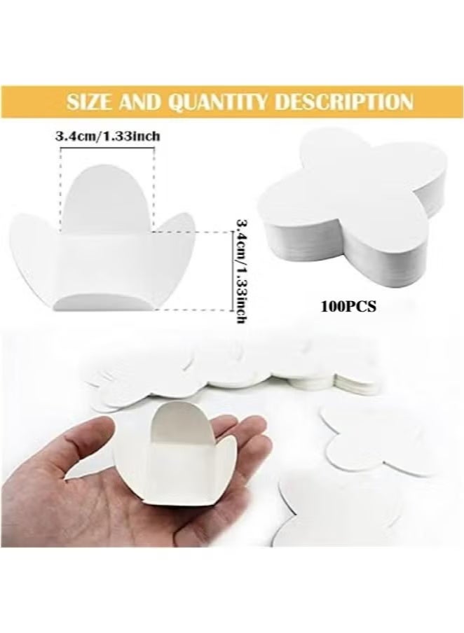 Hoasis 100 Pieces Cupcake Liners, 30mm Mini Truffle Wrappers, White Paper Candy Cups, Food Grade Chocolate Paper Liners for Truffles Candy - Image 2