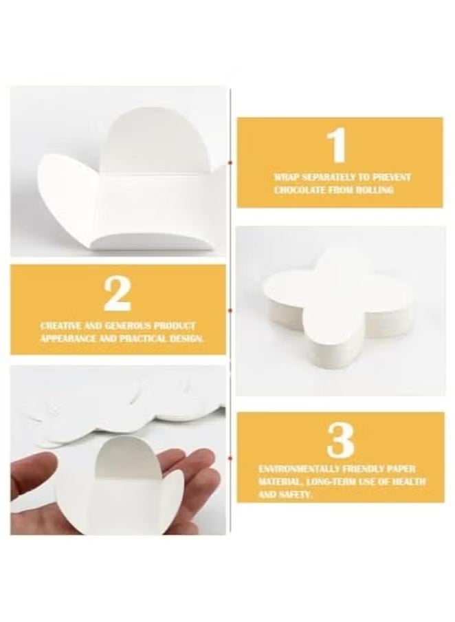 Hoasis 100 Pieces Cupcake Liners, 30mm Mini Truffle Wrappers, White Paper Candy Cups, Food Grade Chocolate Paper Liners for Truffles Candy - Image 4