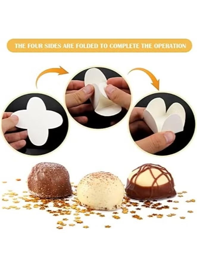 Hoasis 100 Pieces Cupcake Liners, 30mm Mini Truffle Wrappers, White Paper Candy Cups, Food Grade Chocolate Paper Liners for Truffles Candy - Image 3