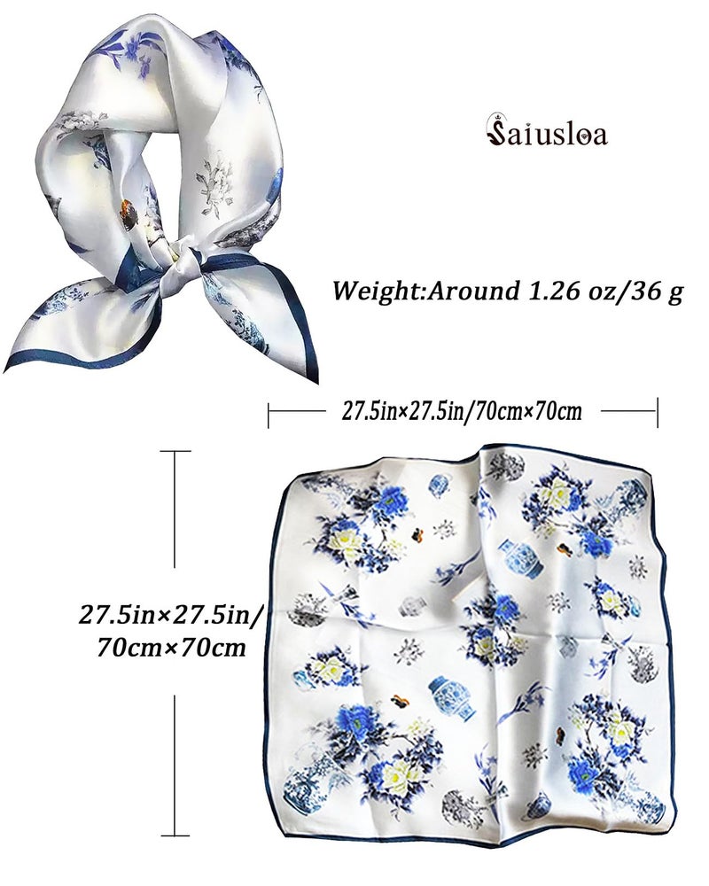 Saiusloa Neck Scarf For Womens Silky Head Scarves Hair Bandanas Square Scarf Fashion Accessories lightweight 27.5 * 27.5inch-18 - Image 3