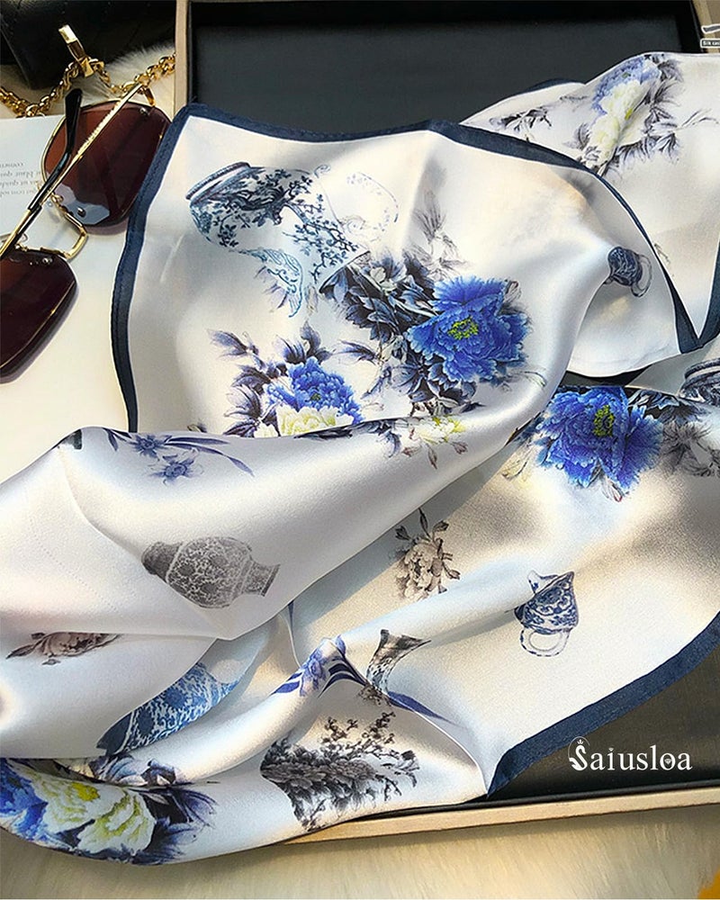 Saiusloa Neck Scarf For Womens Silky Head Scarves Hair Bandanas Square Scarf Fashion Accessories lightweight 27.5 * 27.5inch-18 - Image 4