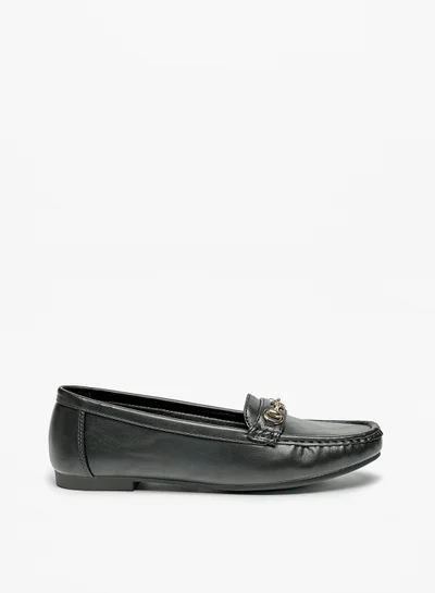 Flora Bella By Shoexpress Womens Metal Accented Slip On Loafers By Shoexpress