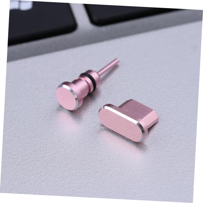 مجموعة واقيات من السيليكون بلون الذهب الوردي لمنفذ سماعة الرأس ومنفذ مايكرو USB المضادة للغبار، عبوة من قطعتين - Image 3