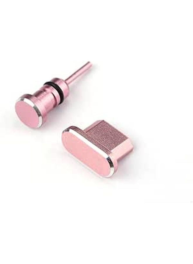 مجموعة واقيات من السيليكون بلون الذهب الوردي لمنفذ سماعة الرأس ومنفذ مايكرو USB المضادة للغبار، عبوة من قطعتين - Image 1