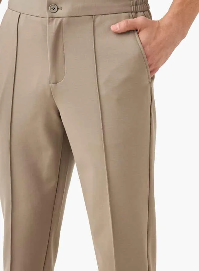 Iconic Iconic Regular Fit Trousers with Pockets