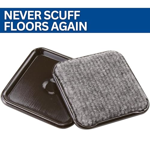 SoftTouch 2 1/2" Square Reusable Carpet Bottom Furniture Caster Cups to Protect Hardwood, Tile or Laminate Floors, Brown/Gray (12 Pack) - Image 2