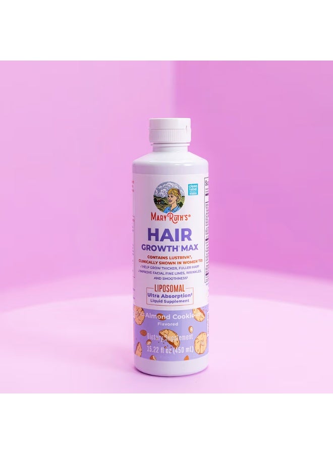ماري روث أورجانيكس MaryRuth's, Hair Growth Max Liposomal، كوكيز اللوز، 15.22 أونصة سائلة (450 مل) - Image 1
