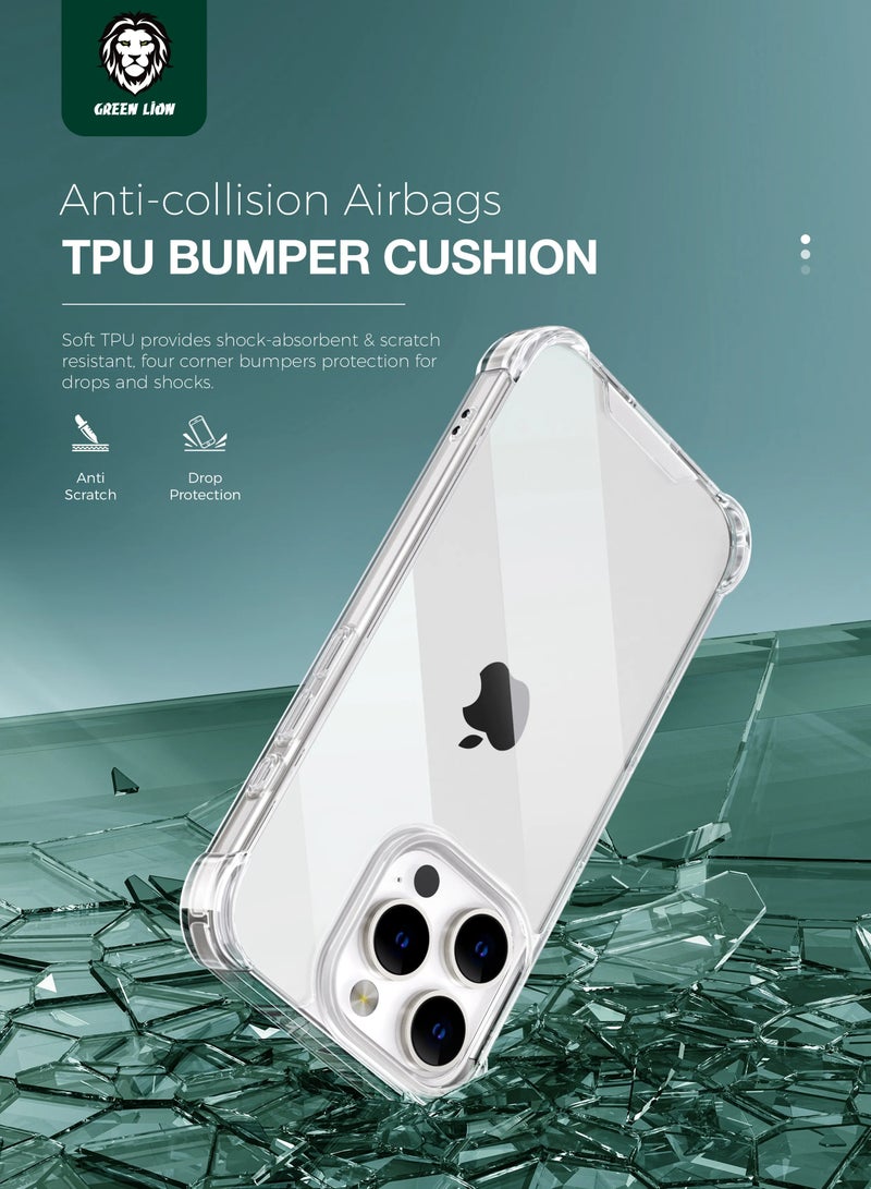 GREEN LION iPhone 16 Plus Anti-shock Case  / Anti Scratch / Anti Fingerprint / Air Cushion Corners / Drop Protection / Hybrid Protection / HD Clarity / Camera Protection - Clear - Image 4