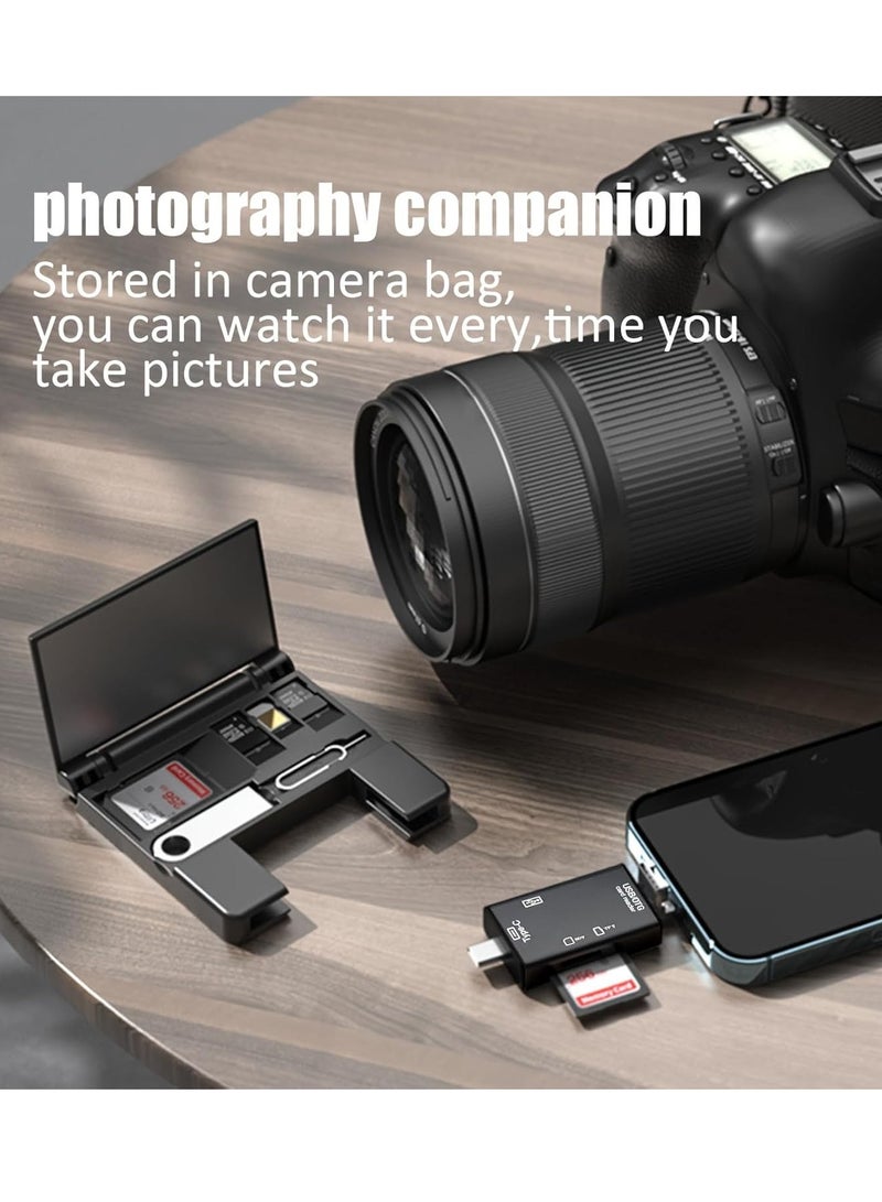 Necomi Multi-function Card Reader with Storage Box, 4-in-1 Port Type-C/Micro/USB/Lightning Memory Card Reader  - Image 3