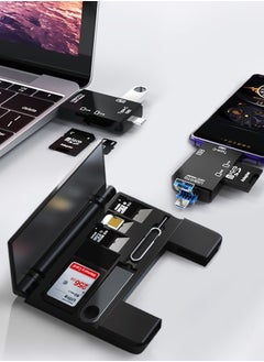 Necomi Multi-function Card Reader with Storage Box, 4-in-1 Port Type-C/Micro/USB/Lightning Memory Card Reader  - Image 2