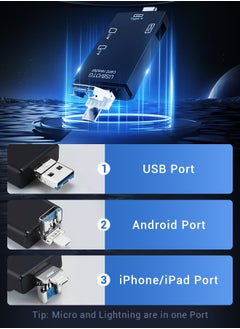 Necomi Multi-function Card Reader with Storage Box, 4-in-1 Port Type-C/Micro/USB/Lightning Memory Card Reader  - Image 4
