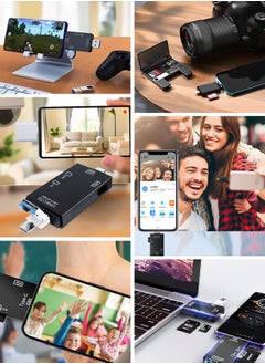 Necomi Multi-function Card Reader with Storage Box, 4-in-1 Port Type-C/Micro/USB/Lightning Memory Card Reader  - Image 5