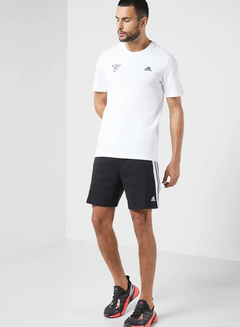Adidas 3 Stripe Logo Shorts