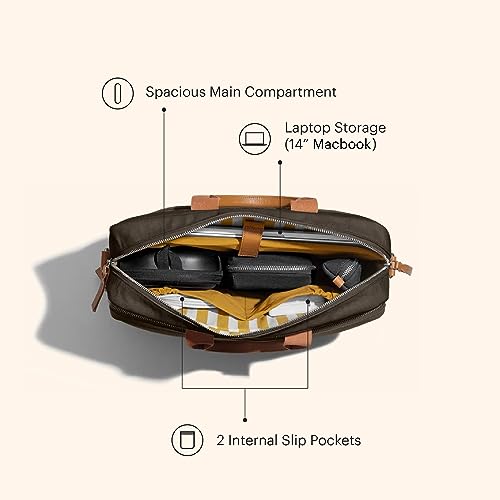 DailyObjects 100% Cotton Canvas Commute Laptop Messenger (11L) Unisex bag | Travel Shoulder Handbag With Trolley Sleeve | Metal Zip Closure, Leather Handles | Padded Laptop Compartment For 14" - Image 4