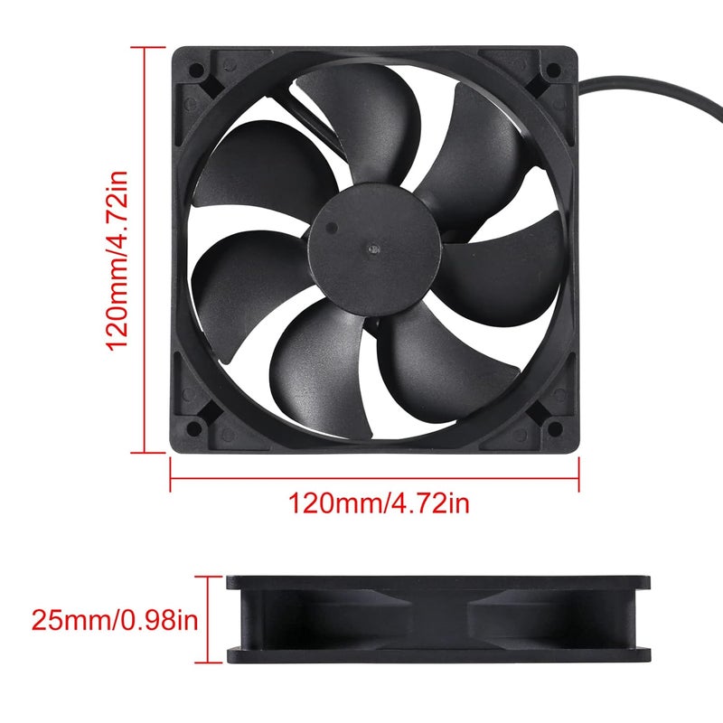 UMLIFE حزمة 2 120mm 5V مروحة كمبيوتر USB مروحة 120mm 5V بدون فرش 12025 120x25mm لتبريد حالة الكمبيوتر CPU المبردات المشعات - Image 2