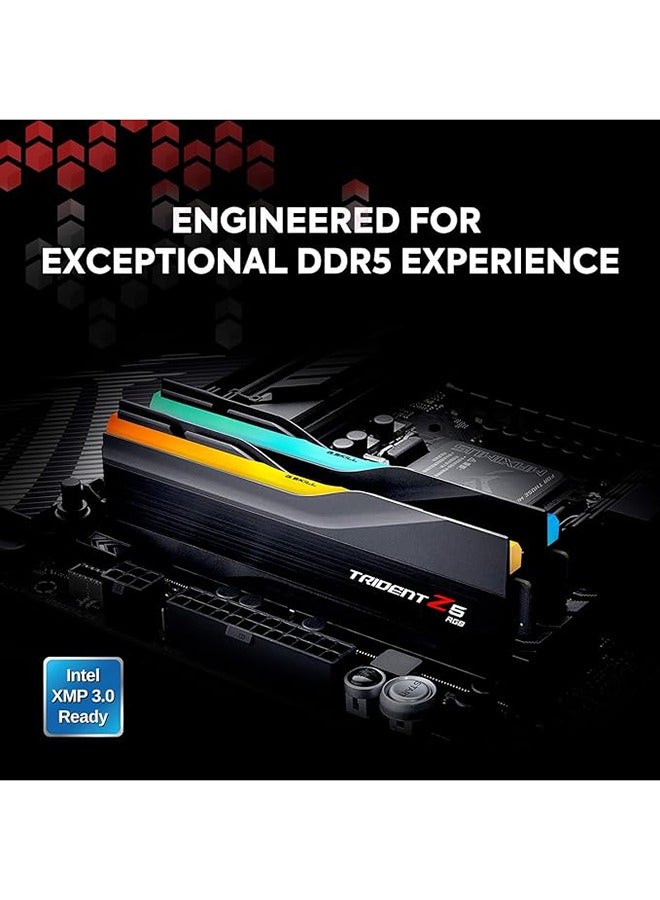 G.Skill Trident Z5 RGB DDR5 64GB (2x32GB) 6000MT/s CL36-36-36-96 1.35V Intel XMP 3.0 & AMD EXPO Memory Kit, High-Performance Gaming & Content Creation RAM with RGB Aluminum Heatspreader, Unbuffered Non-ECC, Black | F5-6000J3636F32GX2-TZ5RK - Image 2