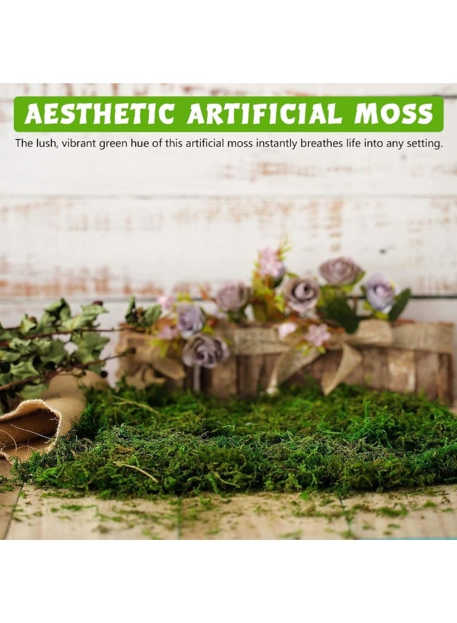LINGWEI Artificial Moss Fake Green Moss 400gm Premium Faux Green Grass for Potted Plant for Table Centerpieces Garden Decor Home and Kitchen - Image 3
