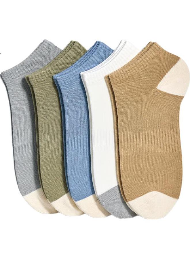 Modal 6 Pairs Men'S Cotton Socks Summer Thin 7A Antibacterial Odor-Resistant Breathable Short Tube Socks Student Four Seasons Sports Socks - Image 2