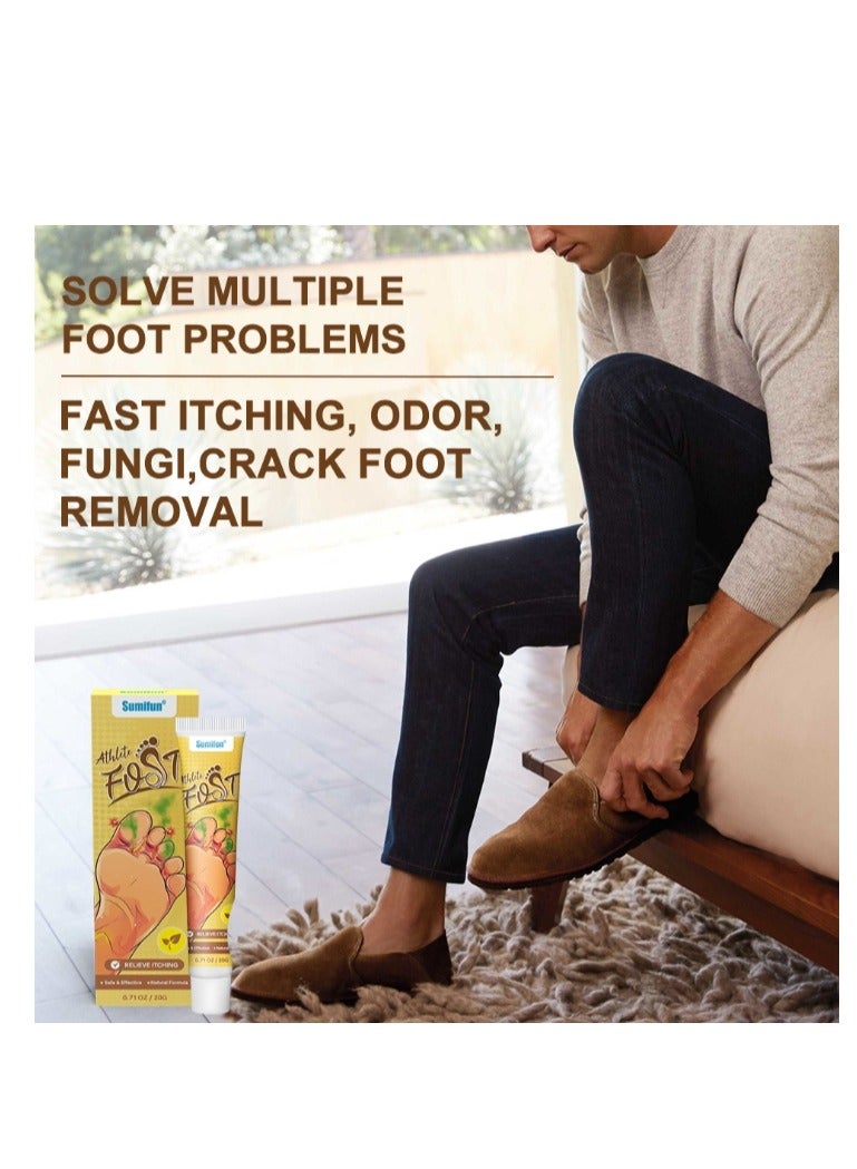 سوميفون كريم القدم للرياضيين، كريم القدم لرائحة القدمين، كريم مضاد للفطريات، كريم مضاد للبكتيريا لعلاج تعقيم قدم الرياضيين، إصلاح العناية بالقدم المضادة للعدوى، 20 جم - Image 3