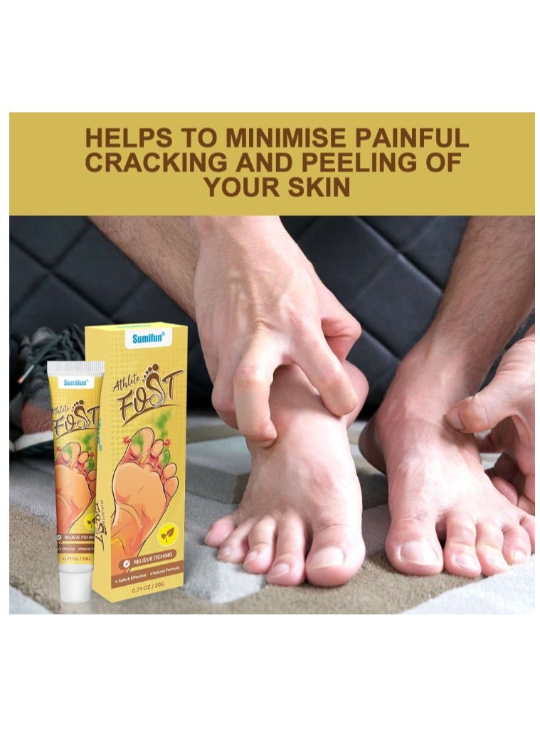 سوميفون كريم القدم للرياضيين، كريم القدم لرائحة القدمين، كريم مضاد للفطريات، كريم مضاد للبكتيريا لعلاج تعقيم قدم الرياضيين، إصلاح العناية بالقدم المضادة للعدوى، 20 جم - Image 2
