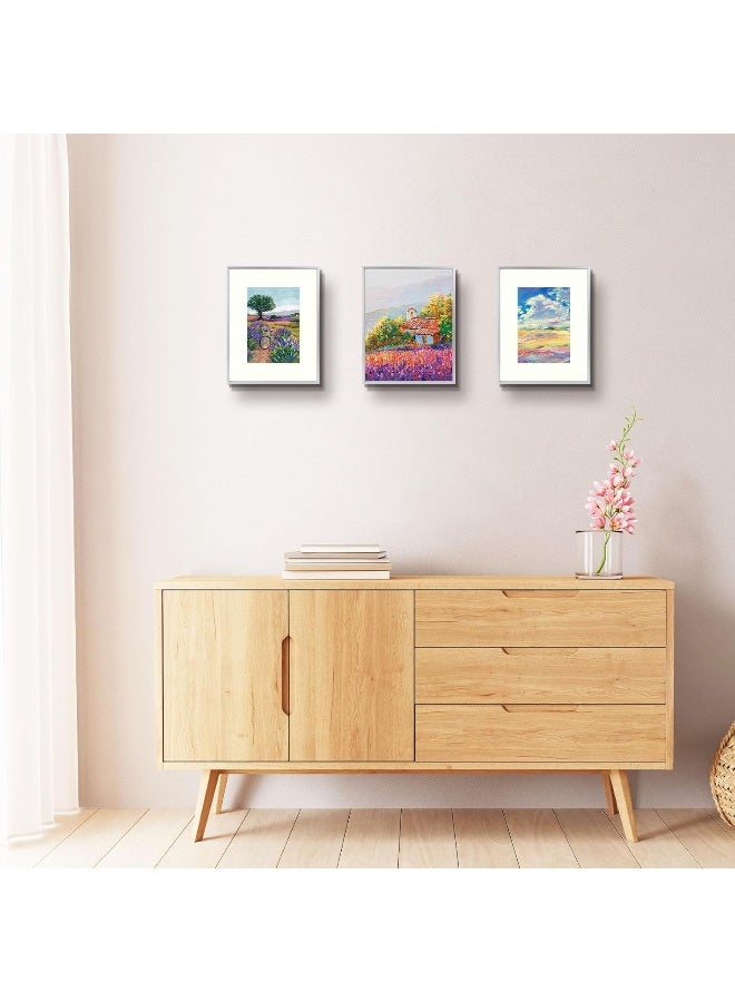 Golden State Art, 8x10 Silver Picture Frame Display Photo 5x7 with Mat or 8 x 10 Without Mat for Wall Mounting, Classic Satin Aluminum Frames with Real Glass (Pack of 1) - Image 5