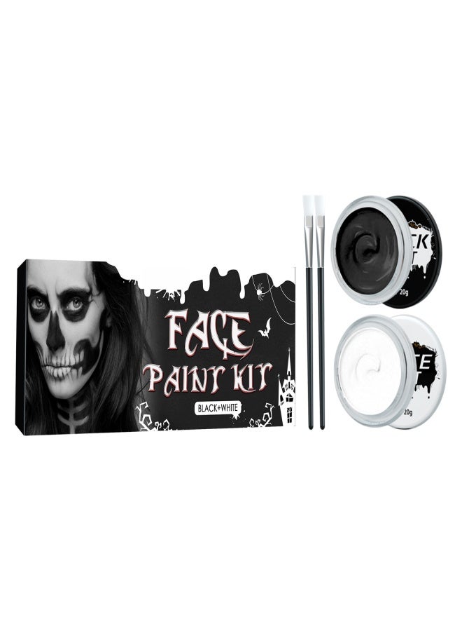 EELHOE Halloween Black and White Body Paint Body Painting Vampire Zombie Skeleton Face Makeup Paint - Image 1