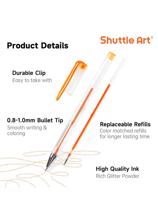 شاتل أرت مجموعة أقلام جل لامعة من شاتل آرت، 240 لونًا، مع 120 عبوة إعادة تعبئة لكتب التلوين للكبار وفنون الرسم. - Image 3