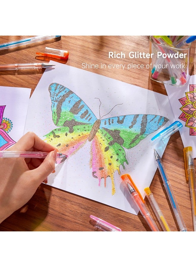 شاتل أرت مجموعة أقلام جل لامعة من شاتل آرت، 240 لونًا، مع 120 عبوة إعادة تعبئة لكتب التلوين للكبار وفنون الرسم. - Image 4