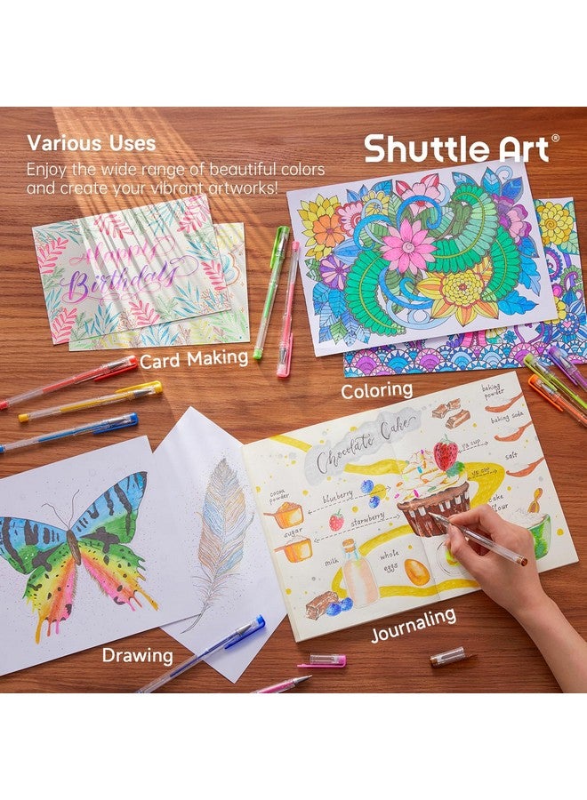 شاتل أرت مجموعة أقلام جل لامعة من شاتل آرت، 240 لونًا، مع 120 عبوة إعادة تعبئة لكتب التلوين للكبار وفنون الرسم. - Image 5