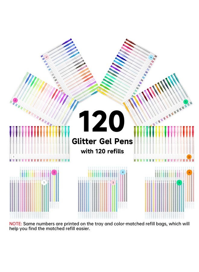 شاتل أرت مجموعة أقلام جل لامعة من شاتل آرت، 240 لونًا، مع 120 عبوة إعادة تعبئة لكتب التلوين للكبار وفنون الرسم. - Image 2