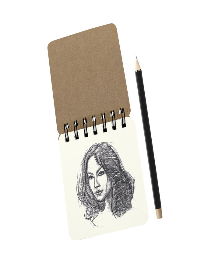 PaperO Pocket Size Sketchbook Pack of 3 – 140 GSM Thick Paper, 10 x 10 cm Mini Wiro-Bound Notebooks, 40 Sheets Each – Perfect for Sketching, Doodling & Travel Art Journaling (Set 1) - Image 3