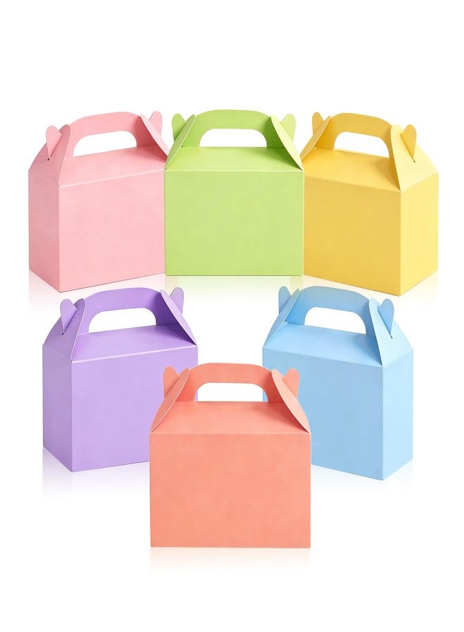 EUVBOKW 24 Pcs Pastel Gable Gift Boxes, Paper Candy Snack Treat Goodie Box for Birthday Wedding Easter Spring Party Supplies Decorations, 6 x 3.5 x 3 Inches - Image 1