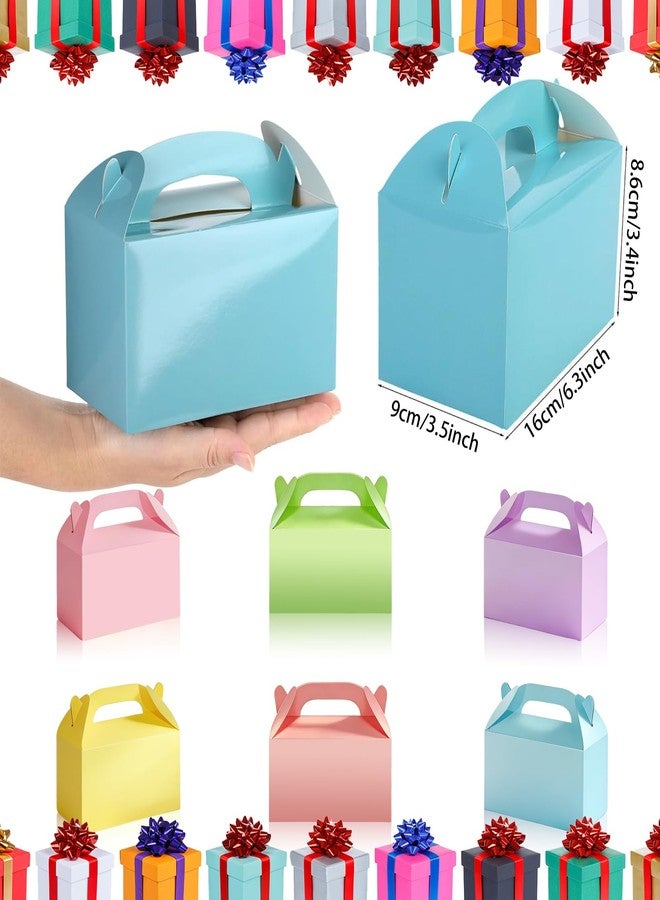 EUVBOKW 24 Pcs Pastel Gable Gift Boxes, Paper Candy Snack Treat Goodie Box for Birthday Wedding Easter Spring Party Supplies Decorations, 6 x 3.5 x 3 Inches - Image 2