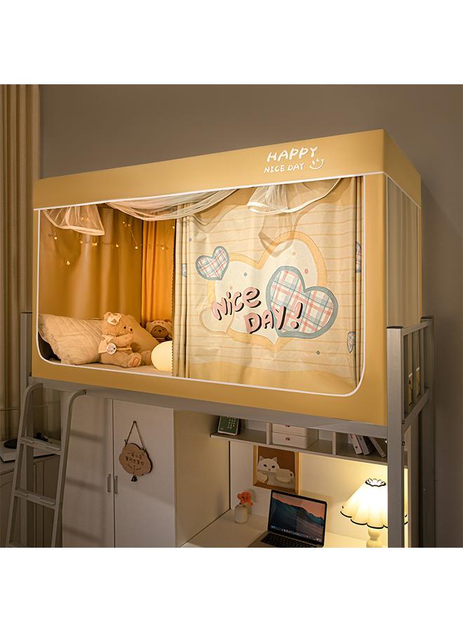 Bluejw New Installation-free Strong Shading Student Bed Curtain Mosquito Net Three-door Dormitory Single Upper And Lower Bed Curtain Wholesale - Image 1