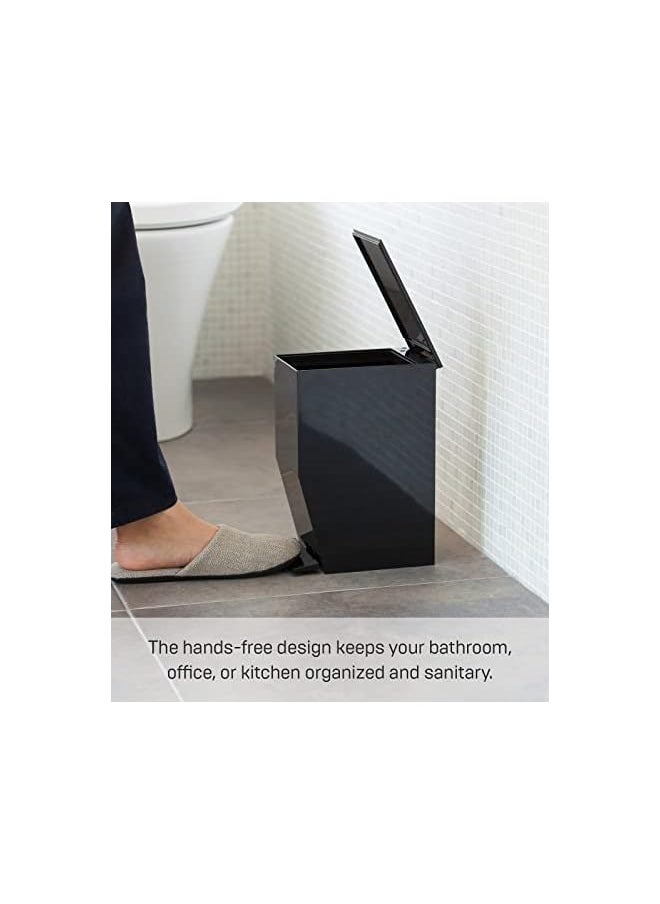 YAMAZAKI home - Home Sanitary Step Trash Can One Gallon Small Home Waste Bin Black - Image 1