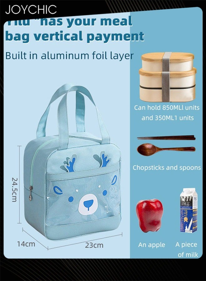 Joychic حقيبة عزل طعام متعددة الوظائف من أكسفورد مكونة من 3 قطع للحفاظ على الدفء والانتعاش، حقيبة غداء قابلة لإعادة الاستخدام للمدرسة والمكتب والنزهات الخارجية - Image 2