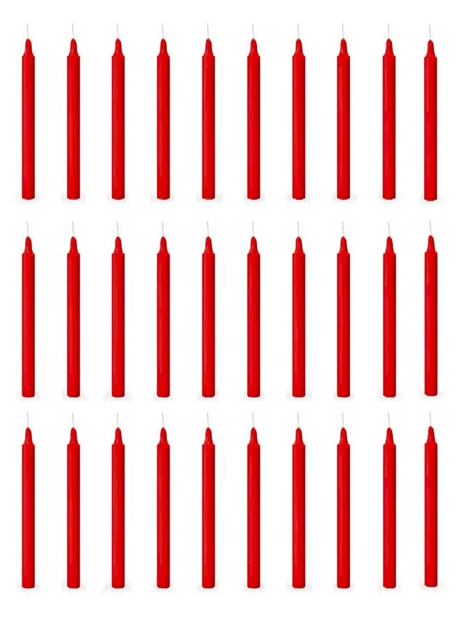 ASIDEA Plain Pink Stick Candles for Diwali Decoration, Birthday, Festival, Celebration (Red) - Image 1