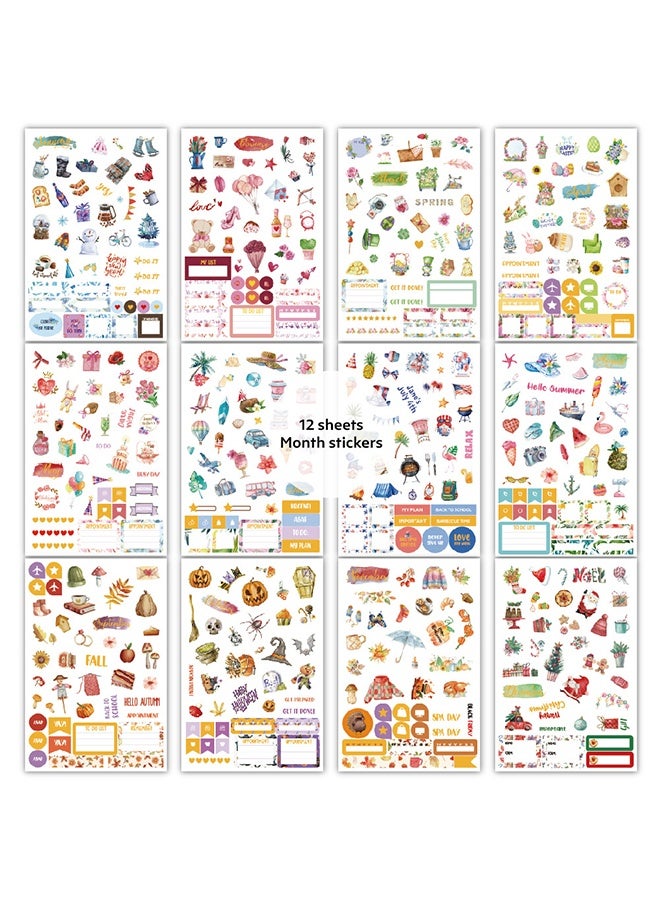 Lemon 18 Sheets, 785 Stickers Mixed Vintage Stickers, Waterproof Scrapbook Aesthetic Sticker for Daily Planner, Water Bottles, Handbook Junk Journal Stickers - Image 4