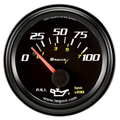 Equus 6234 2" Mechanical Oil Pressure Gauge, Black - Image 1