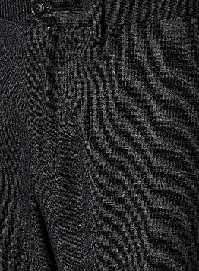 Splash FAV GREY Regular Fit Dobby Flexi Waist Formal Trousers for Men | Best Price UAE